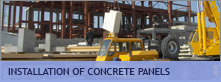 Installation of concrete panels